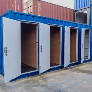 Multidoor Solution – 4x Doors - 20ft 4x door multidoor solution in blue colour.