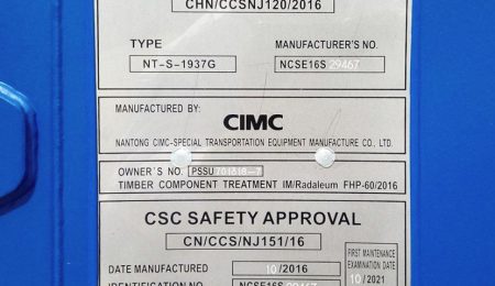 Shipping Container CSC Plate