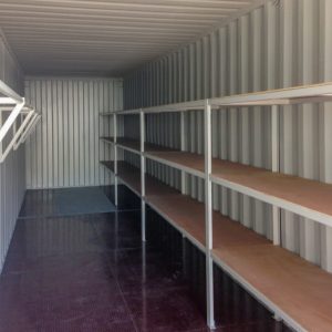 Storage solutions - 40ft with three tier shelving