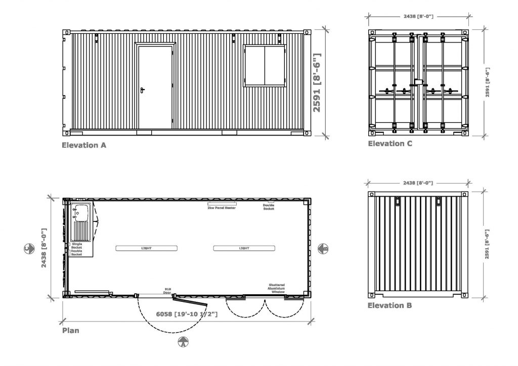 20ft Welfare Unit with Kitchen CAD