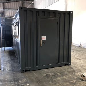 Modular container buildings - Steel Anti Vandal Personnel Door installed on a Bar Container Conversions