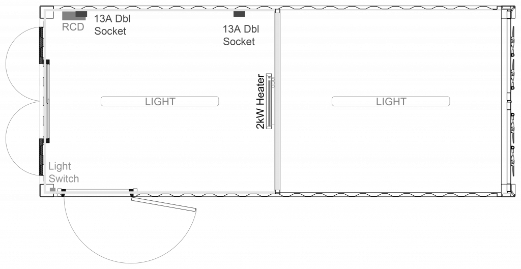 20ft split office CAD