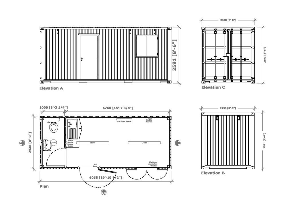 20ft Office/Store CAD