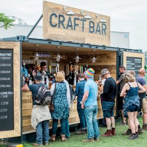 Outdoor bar shipping container conversion